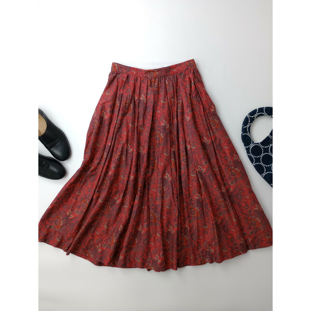YAECA WRITE ヤエカ ライト NOTTINGHAM TUCK SKIRT タック スカート 赤 M【中古】