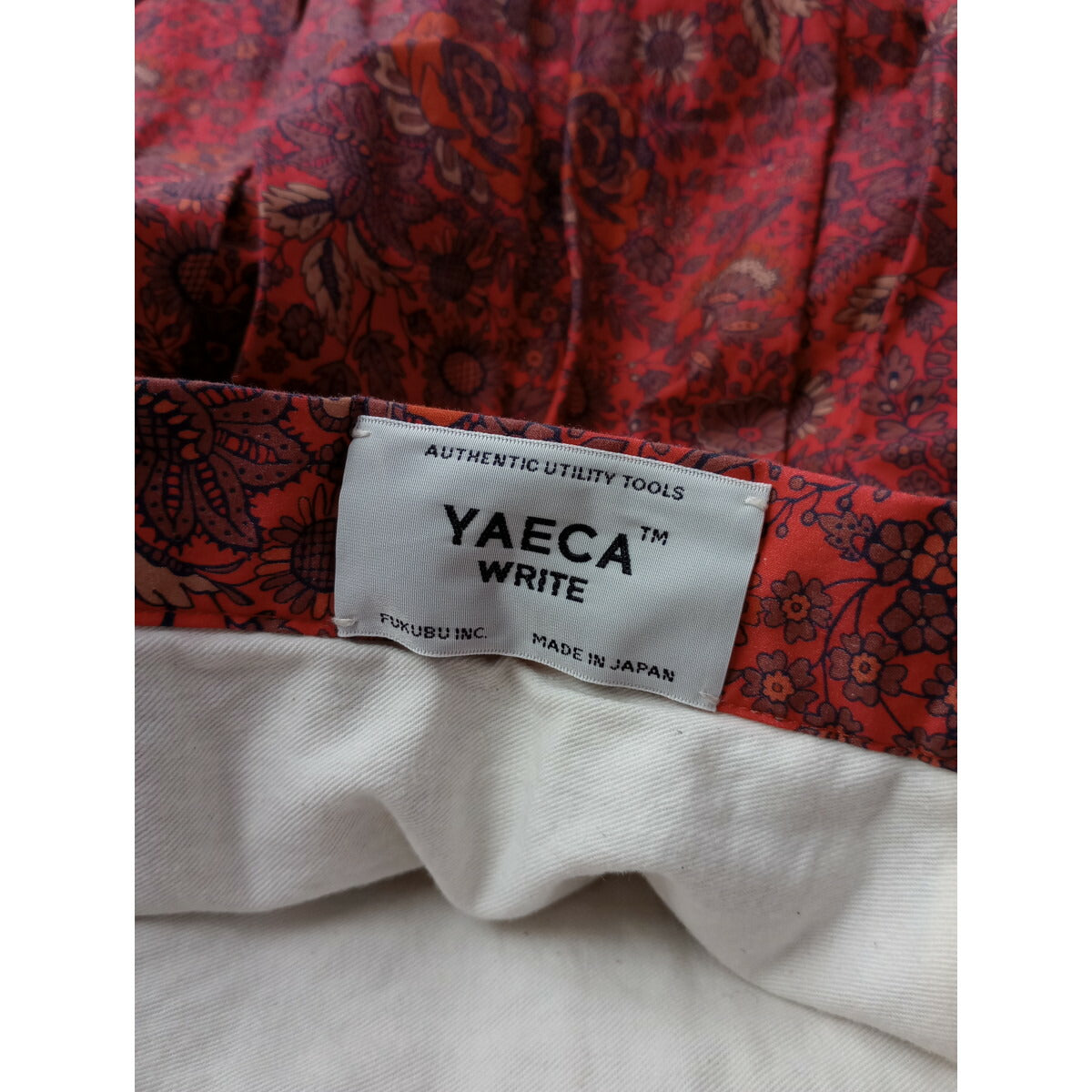 YAECA WRITE ヤエカ ライト NOTTINGHAM TUCK SKIRT タック スカート 赤 M【中古】