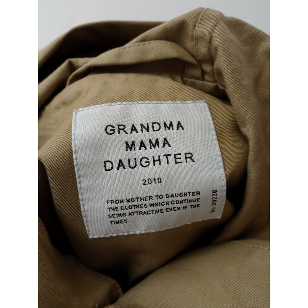 GRANDMA MAMA DAUGHTER グランマママドーター コットン 綿 100％ フーデッド ジャケット ショート コート ベージュ 2【中古】
