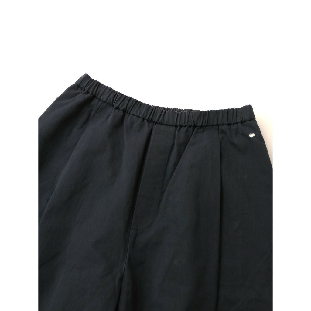 25SS mina perhonen ミナペルホネン コットン 綿 100％ harbor クロップド パンツ 黒 ブラック L【中古】