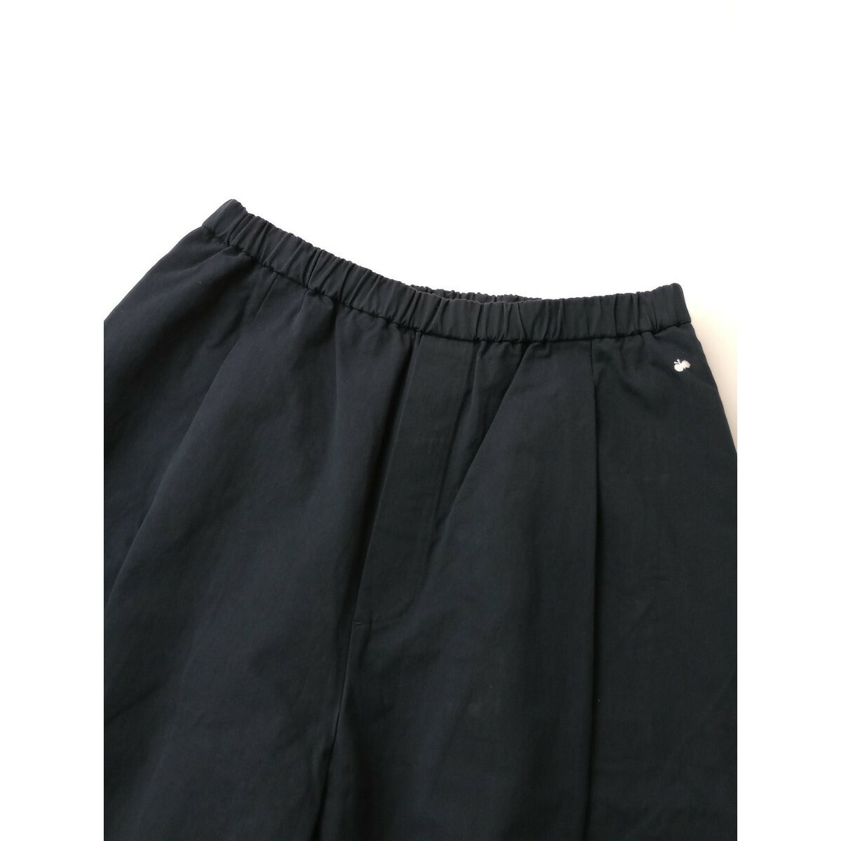 25SS mina perhonen ミナペルホネン コットン 綿 100％ harbor クロップド パンツ 黒 ブラック L【中古】