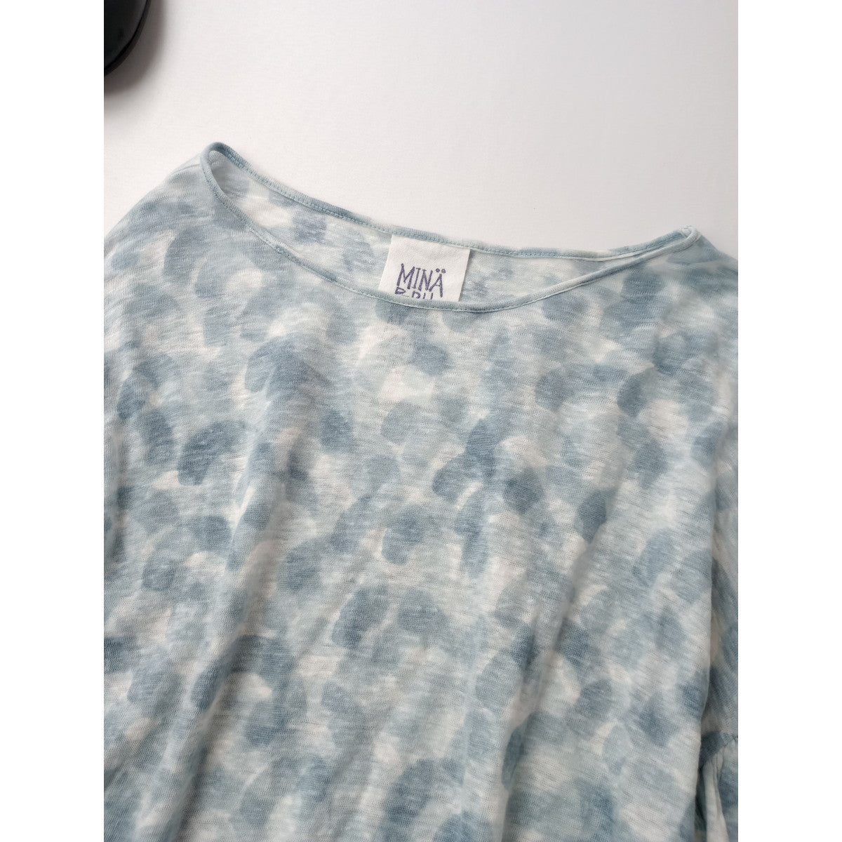 mina perhonen LAUNDRY ミナペルホネン ランドリー aalto リネン 麻 100％ プルオーバー トップス ライトブルー 38【中古】