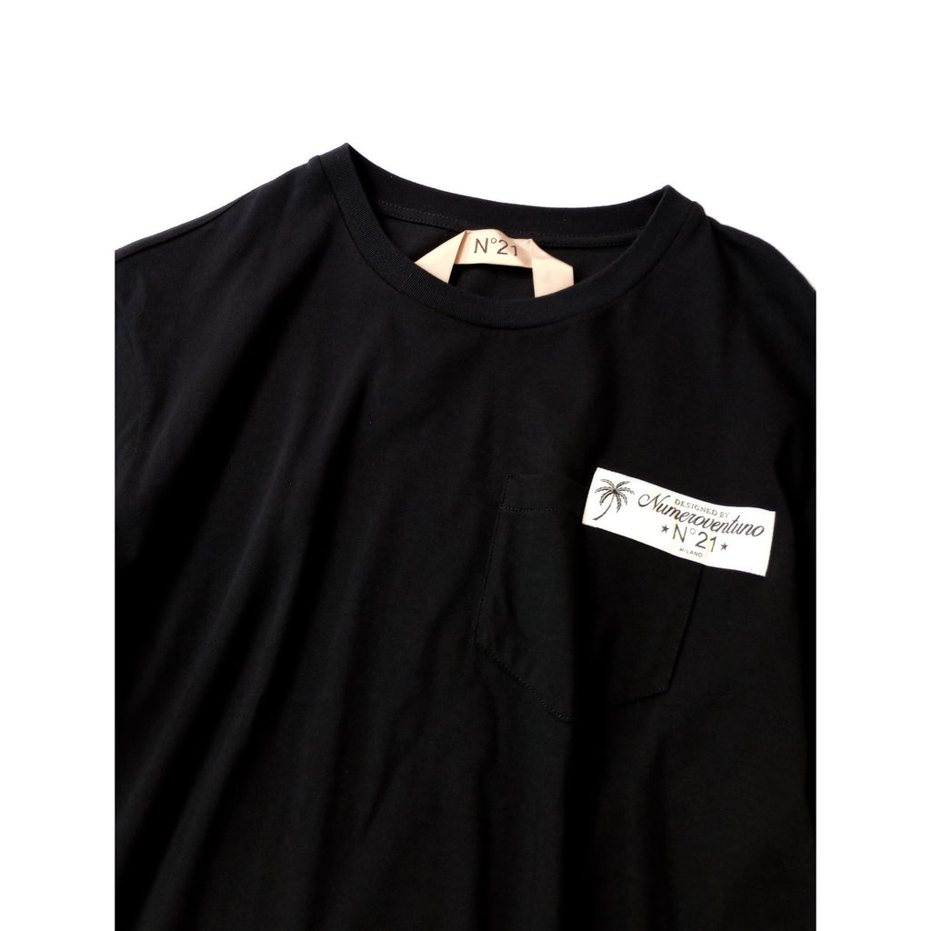 N21 ヌメロヴェントゥーノ半袖 Tシャツ ワンピース ロング 黒 ブラック 36  【中古】
