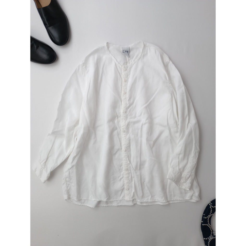 NO CONTROL AIR ノーコントロールエアー ノーカラー シャツ トップス 白 ホワイト  【中古】