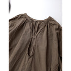 atelier Rough atour アトリエ ラフ アトゥール 色とリズムによる染色 スキッパー ブラウス ブラウン【中古】