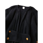 BASERANGE ベースレンジ フランス製 ニット ロング コート  ネイビー   【中古】