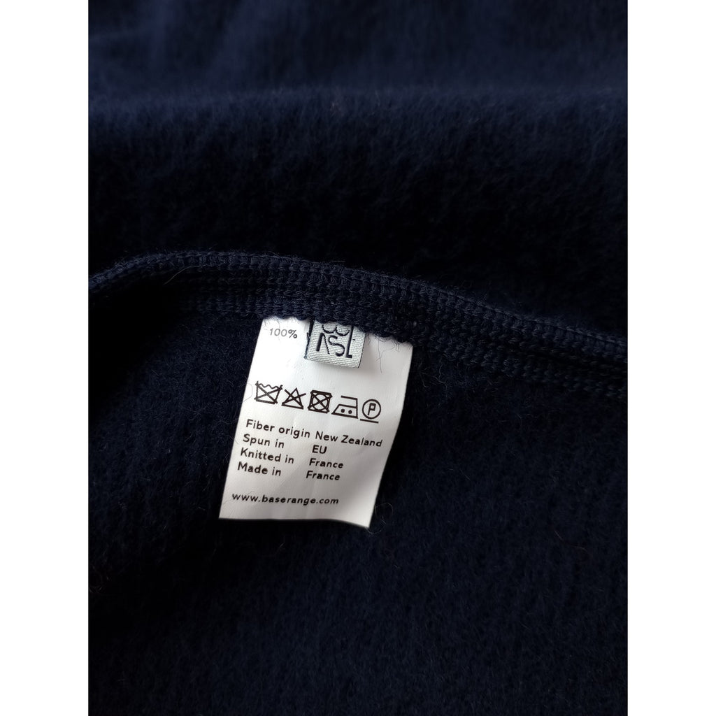 BASERANGE ベースレンジ フランス製 ニット ロング コート  ネイビー  XS S  (1M＋0112)【中古】