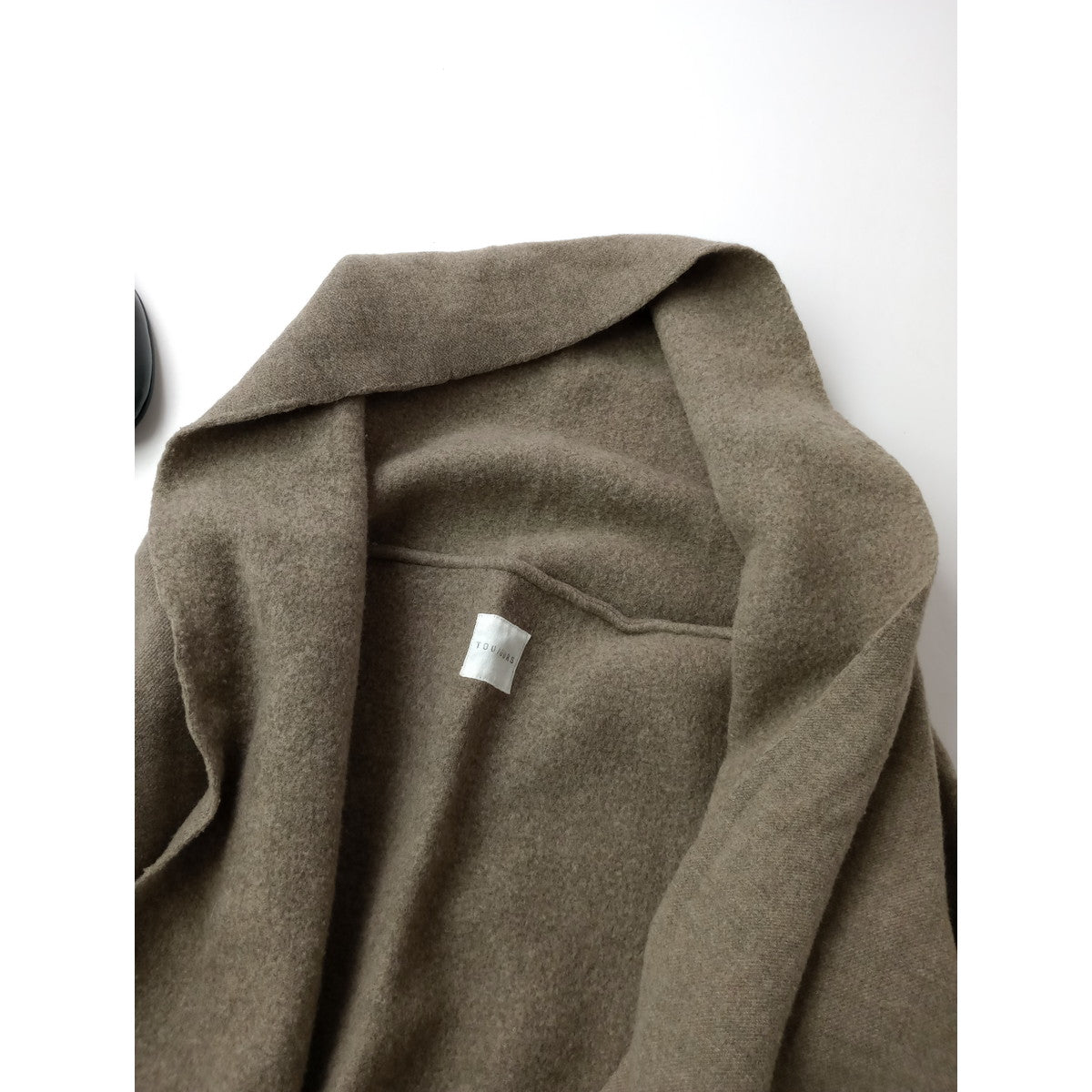 TOUJOURS トゥジュー ウール 毛 100％  ショールカラー ジャケット カーディガン  羽織 グレージュ 【中古】(1M＋0115)