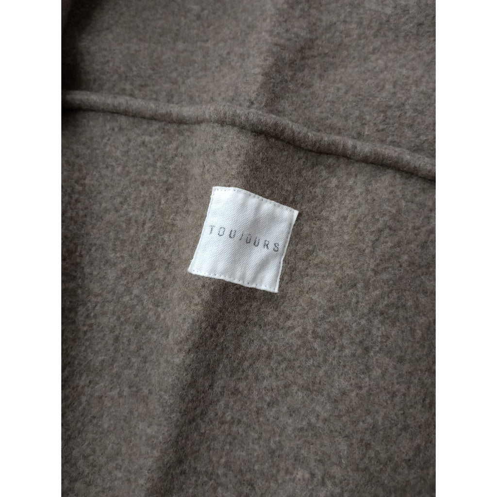 TOUJOURS トゥジュー ウール 毛 100％  ショールカラー ジャケット カーディガン  羽織 グレージュ 【中古】(1M＋0115)