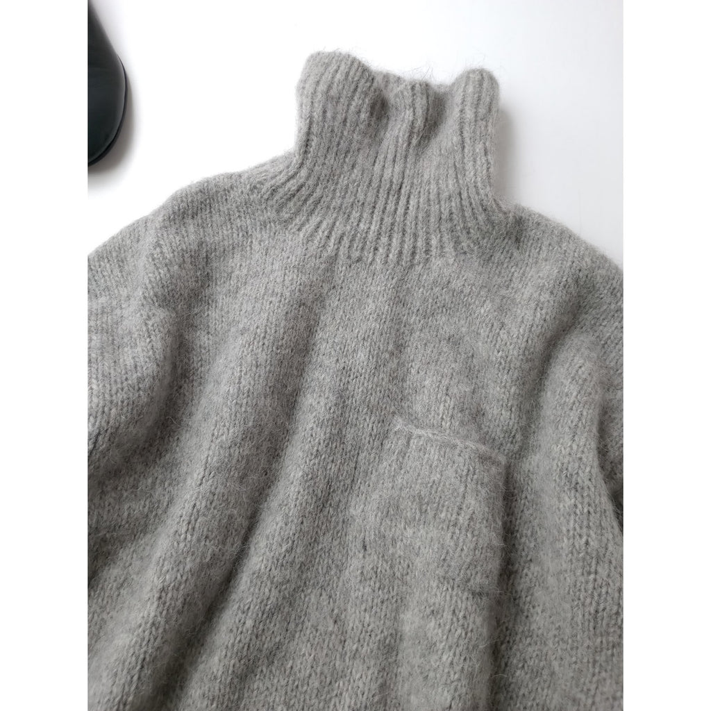 ゴーシュ  アルパカ ウール ニット  タートル トップス 長袖  セーター  グレー 2 (1M＋0024) 【中古】