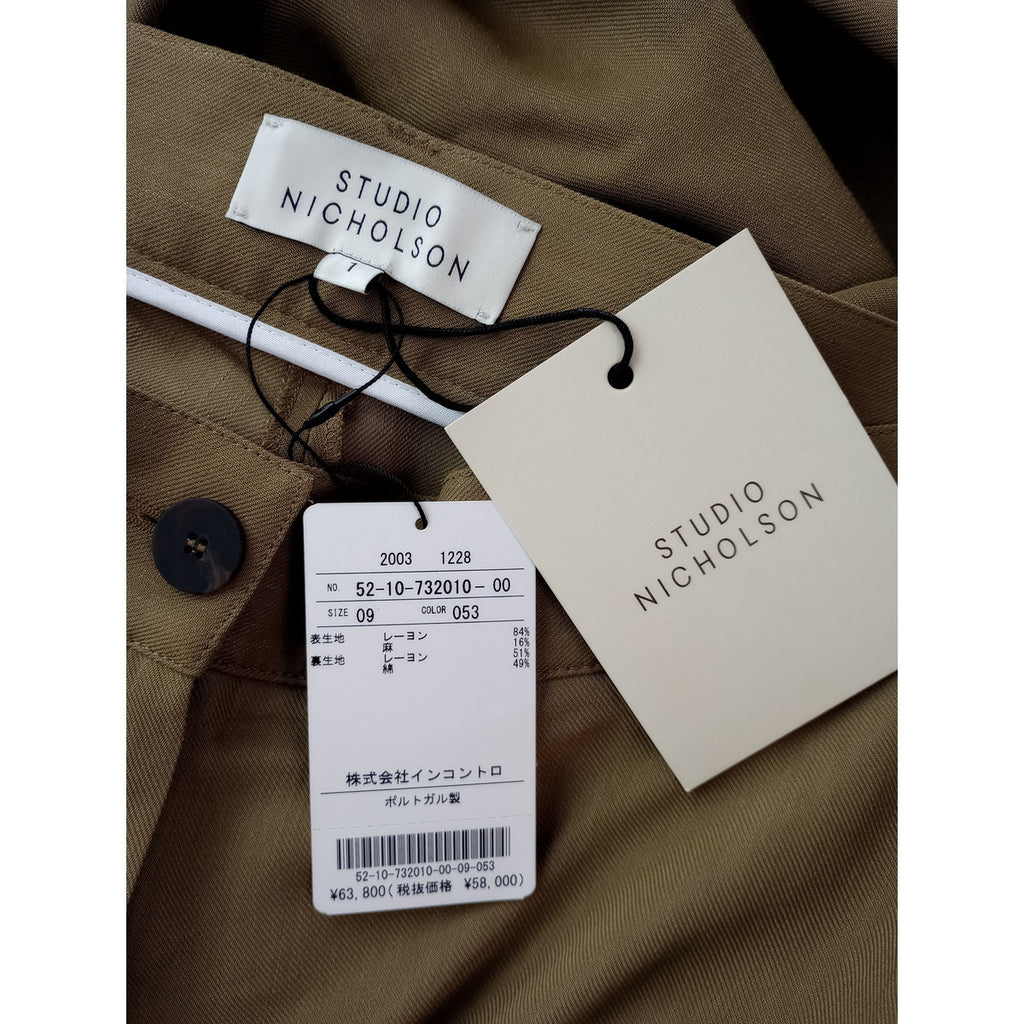 新品 STUDIO NICHOLSON スタジオニコルソン CHALCO WIDE CROP PANT ワイドクロップドパンツ ベージュ 1(1M＋0132)