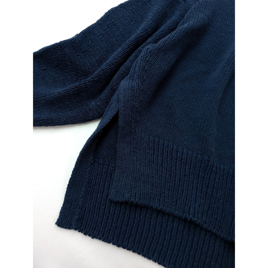JOURNAL STANDARD L’essage × STAMMBAUM ジャーナルスタンダード レサージュ 【金子綾さん着用】コットンTAPEワイドプルオーバー ニット トップス 長袖 ネイビー【中古】