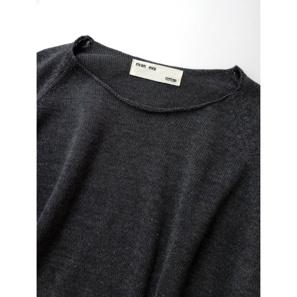 evam eva エヴァムエヴァ コットン 綿 100％ プルオーバー ニット トップス  グレー  【中古】