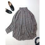 26SS JOURNAL STANDARD L’essage × STAMMBAUM ジャーナルスタンダード レサージュ DEVEAUXチェック2WAYシャツ 長袖 ネイビー 【中古】