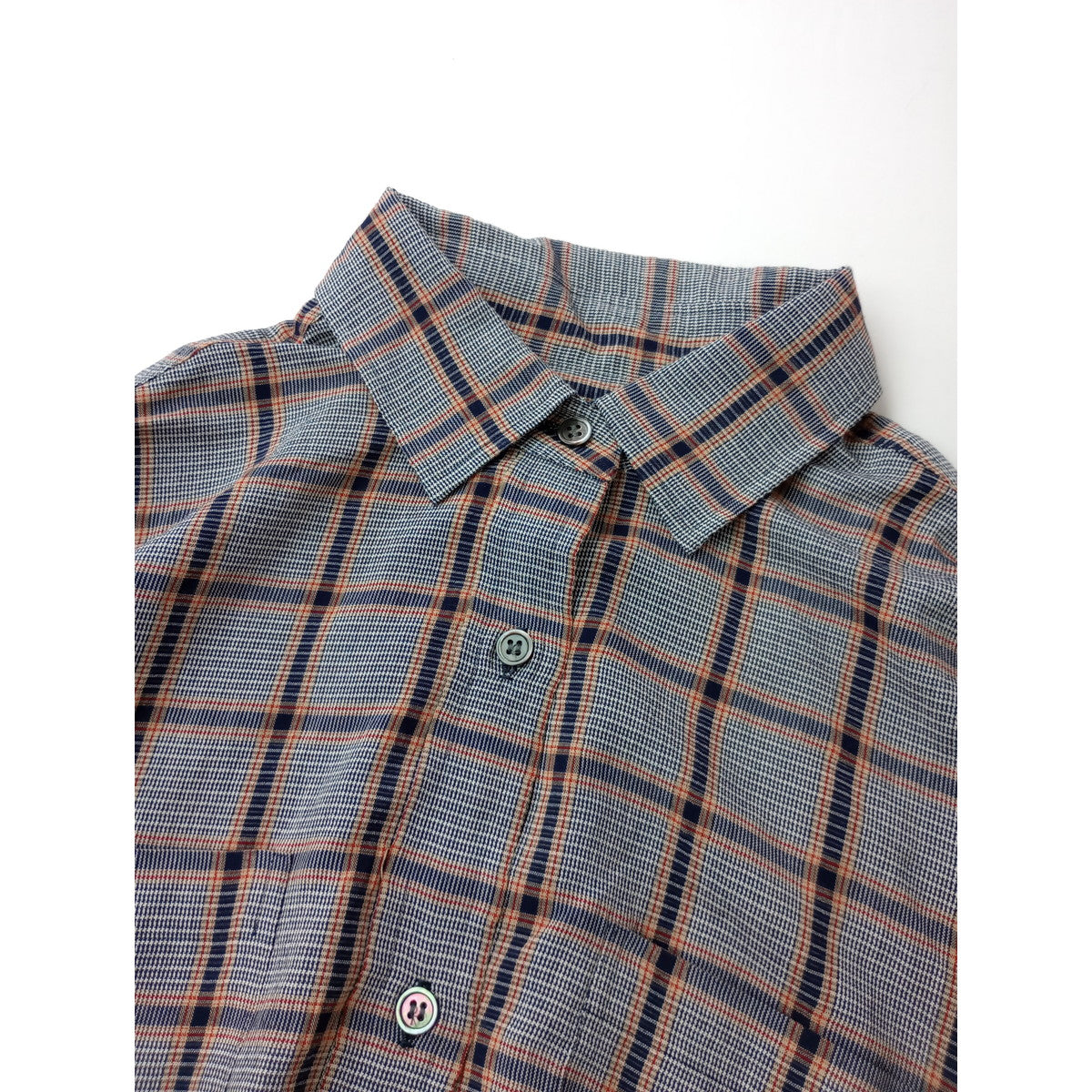 26SS JOURNAL STANDARD L’essage × STAMMBAUM ジャーナルスタンダード レサージュ DEVEAUXチェック2WAYシャツ 長袖 ネイビー 【中古】
