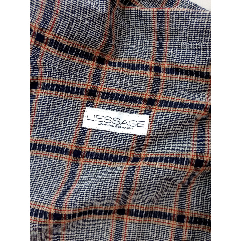 26SS JOURNAL STANDARD L’essage × STAMMBAUM ジャーナルスタンダード レサージュ DEVEAUXチェック2WAYシャツ 長袖 ネイビー 【中古】