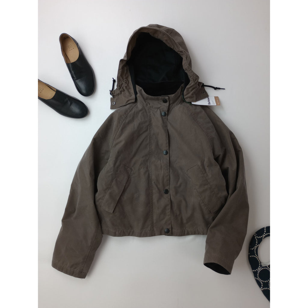 Barbour for MARGARET HOWELL バブアー マーガレットハウエル Transport Waxed Jacket トランスポート ワックスド ジャケット カーキ USA6  (1M＋0132)【中古】