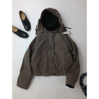 Barbour for MARGARET HOWELL バブアー マーガレットハウエル Transport Waxed Jacket トランスポート ワックスド ジャケット カーキ USA6 【中古】