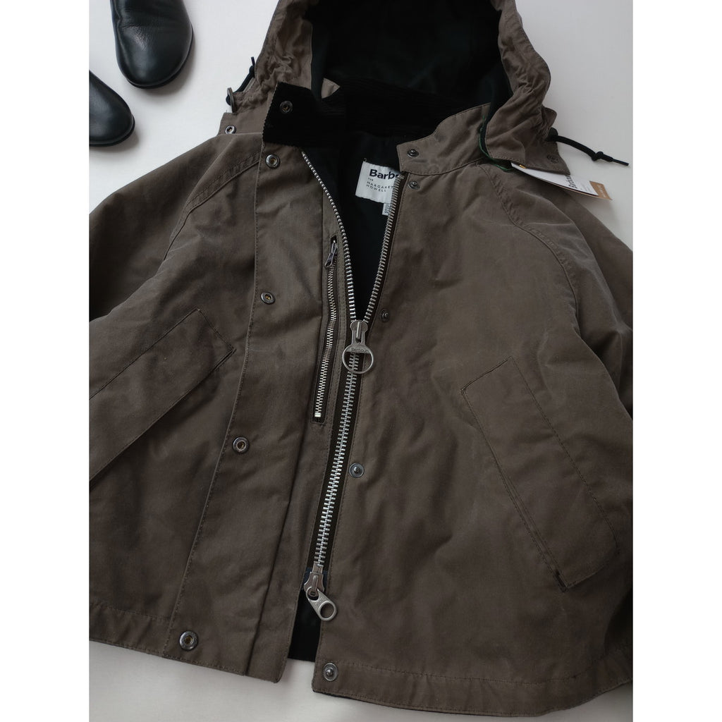Barbour for MARGARET HOWELL バブアー マーガレットハウエル Transport Waxed Jacket トランスポート ワックスド ジャケット カーキ USA6  (1M＋0132)【中古】
