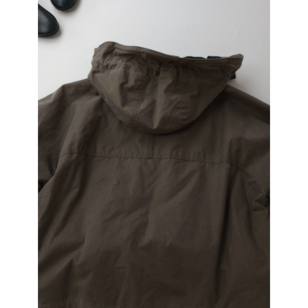 Barbour for MARGARET HOWELL バブアー マーガレットハウエル Transport Waxed Jacket トランスポート ワックスド ジャケット カーキ USA6  (1M＋0132)【中古】