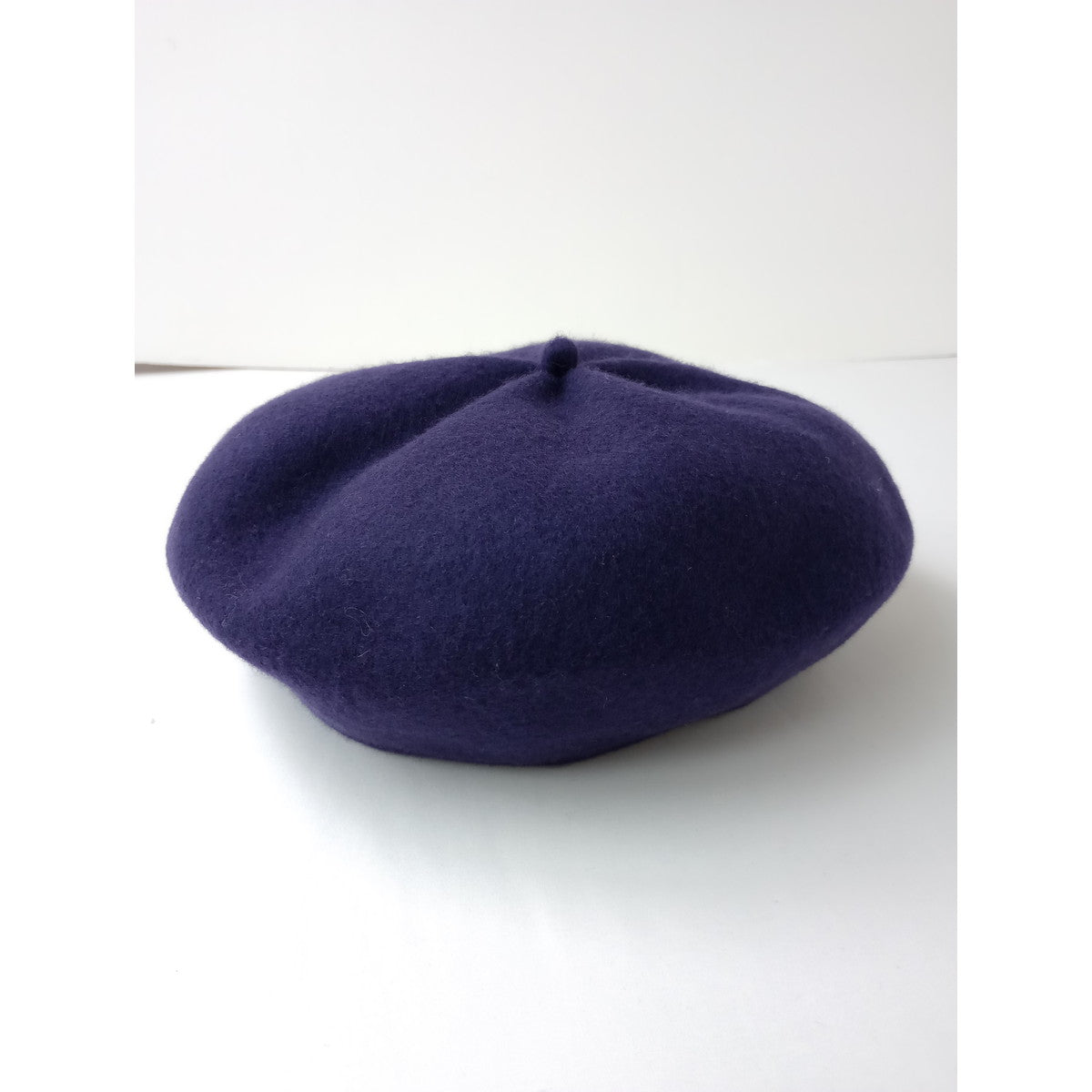 mature ha. マチュアーハ  ギャザー ウール ベレー 帽  帽子 パープル  (1M＋0133)【中古】