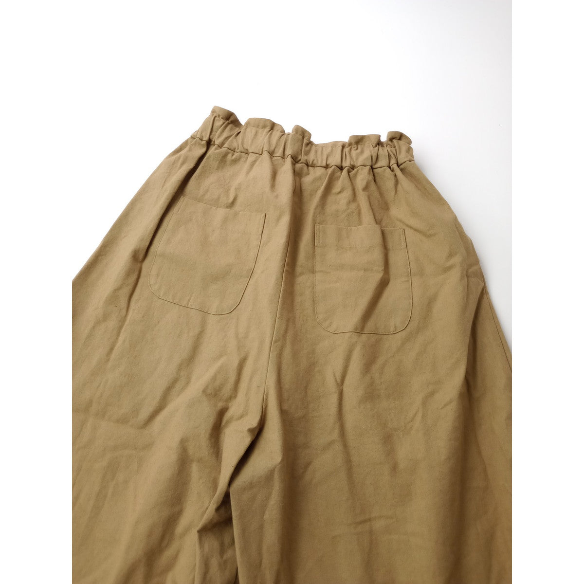 MAGALI マガリ コットンリネン アンティークキャンバス フラップ パンツ イージー ベージュ 【中古】
