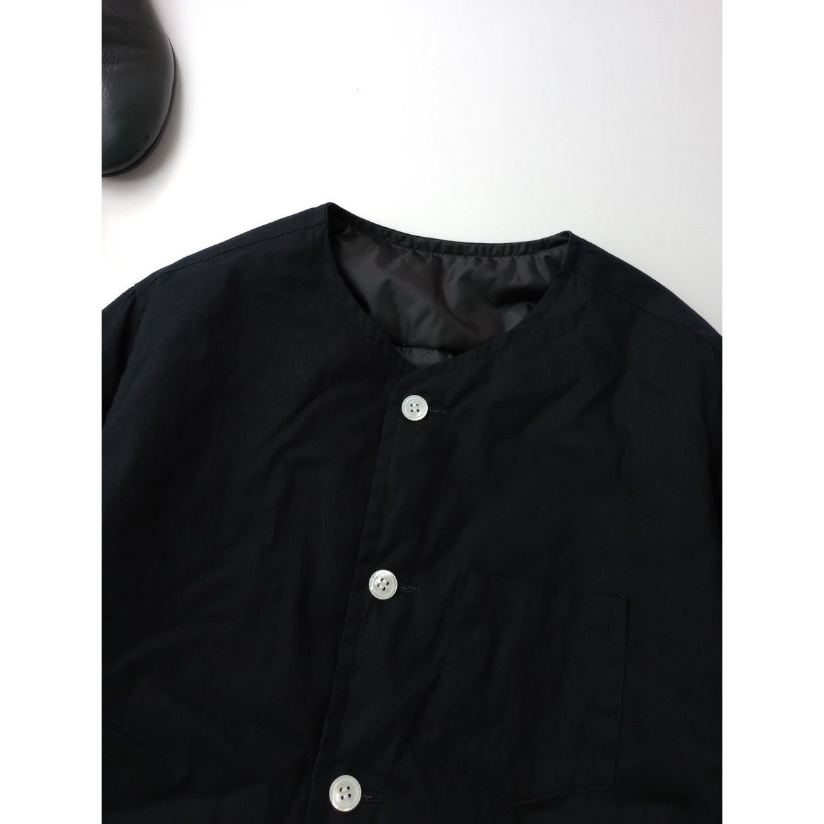 ゴーシュ ノーカラー  ダウン シャツ  ジャケット  黒 ブラック  2  (1M＋0857)【中古】