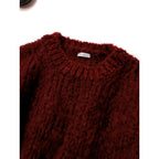 25AW homspun ホームスパン モヘアプルオーバーセーター ウール ニット 長袖 赤 【中古】