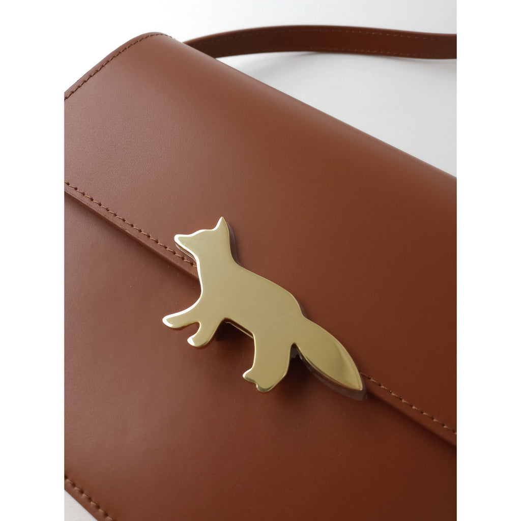 MAISON KITSUNE メゾンキツネEdie エディ レザー ショルダーバッグ テラコッタ ブラウン 【中古】