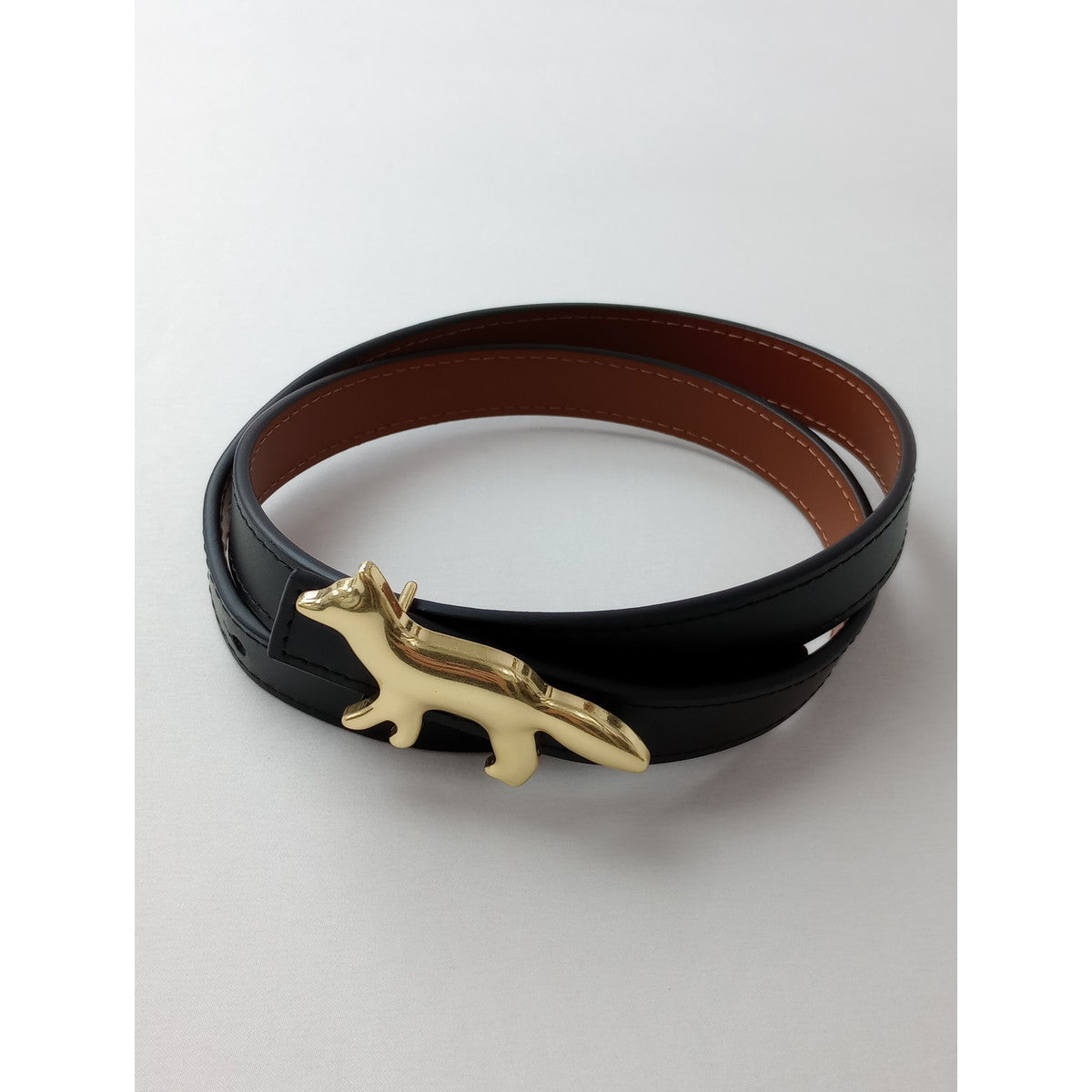 MAISON KITSUNE メゾンキツネ フォックス リバーシブル レザー ベルト 【中古】