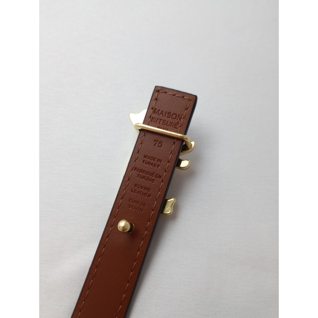 MAISON KITSUNE メゾンキツネ フォックス リバーシブル レザー ベルト 【中古】