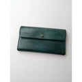 safuji サフジ ミニ長財布（ホック）long wallet ロングウォレット  レザー  グリーン系 【中古】