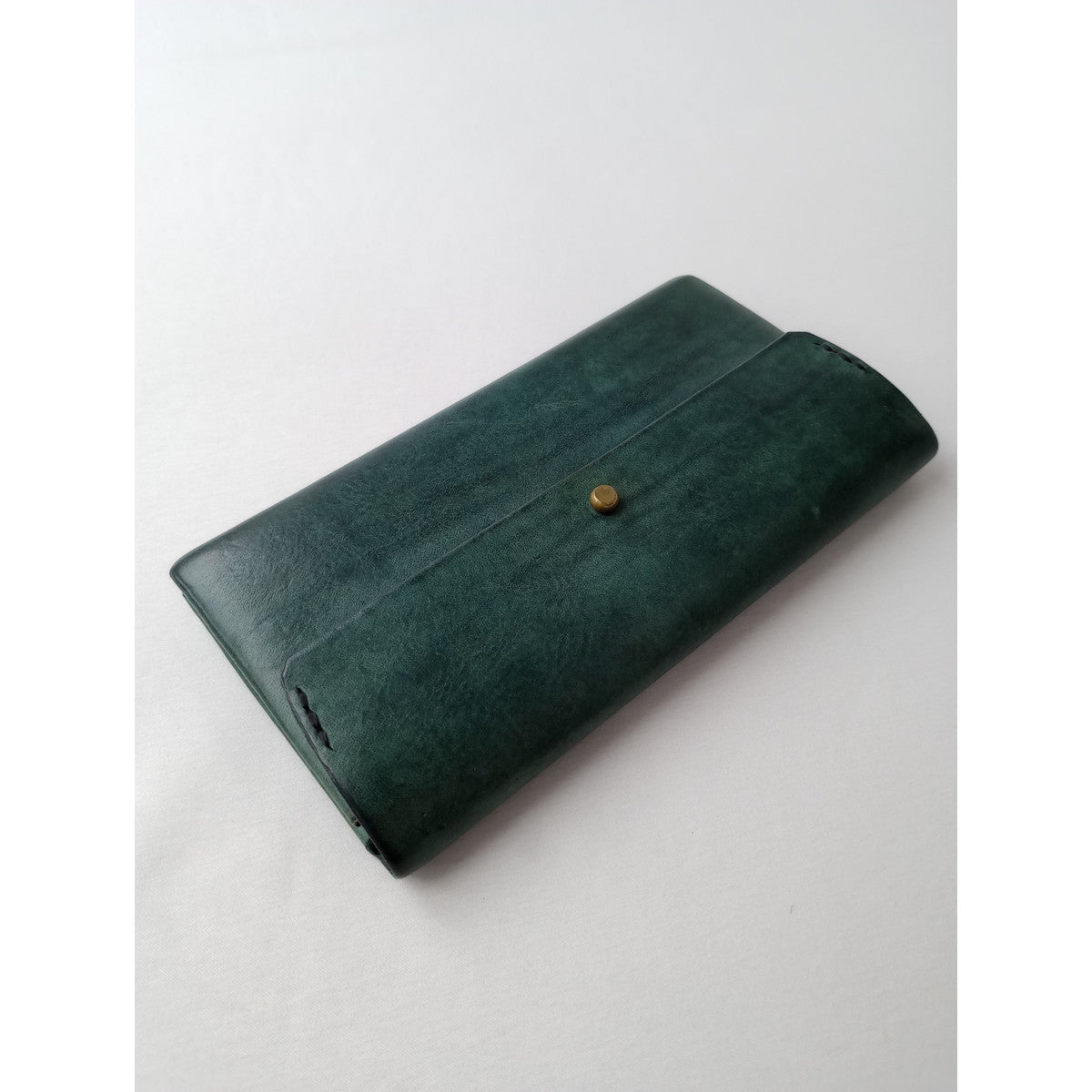 safuji サフジ ミニ長財布（ホック）long wallet ロングウォレット  レザー  グリーン系 【中古】