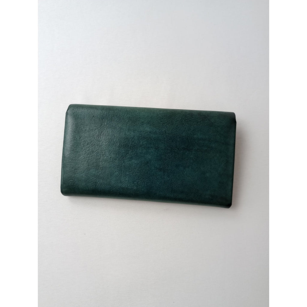 safuji サフジ ミニ長財布（ホック）long wallet ロングウォレット  レザー  グリーン系 【中古】