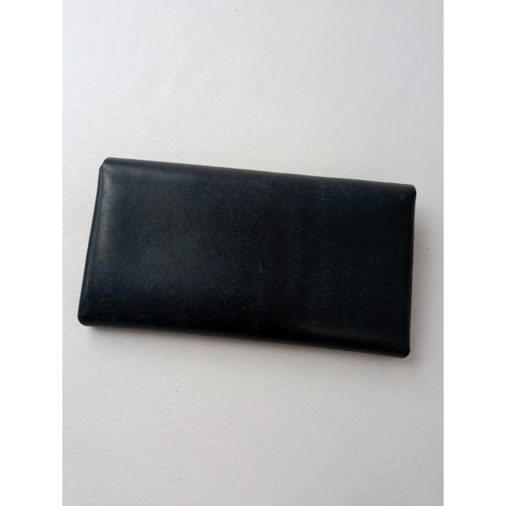 safuji サフジ ミニ 長 財布（ホック）long wallet ロングウォレット  レザー ダークネイビー 【中古】