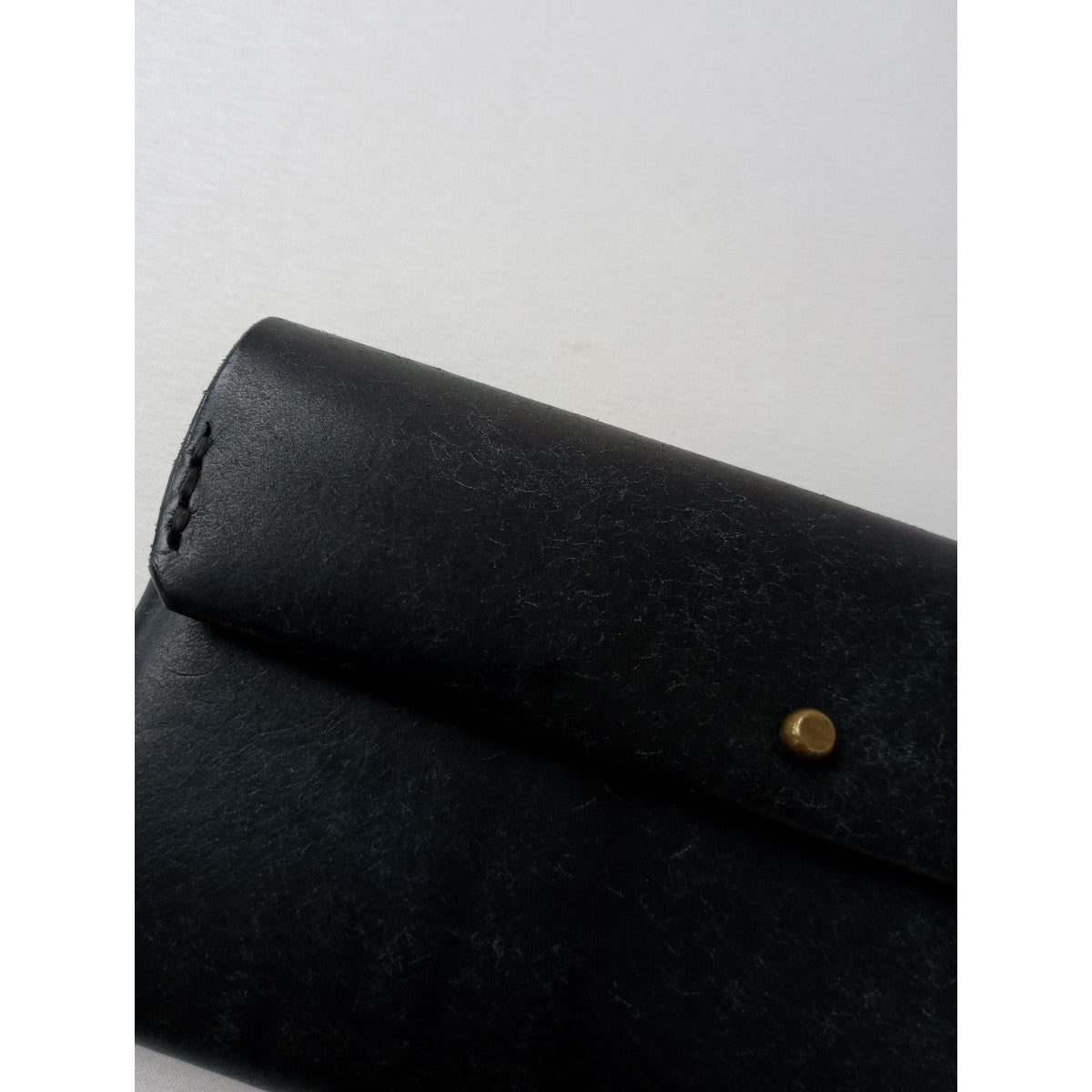 safuji サフジ ミニ 長 財布（ホック）long wallet ロングウォレット  レザー ダークネイビー 【中古】