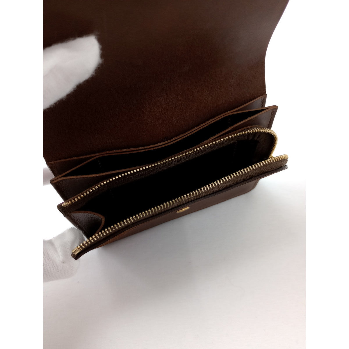 forme フォルメ Short wallet ショートウォレット 2つ折り 財布  ダークブラウン  【中古】