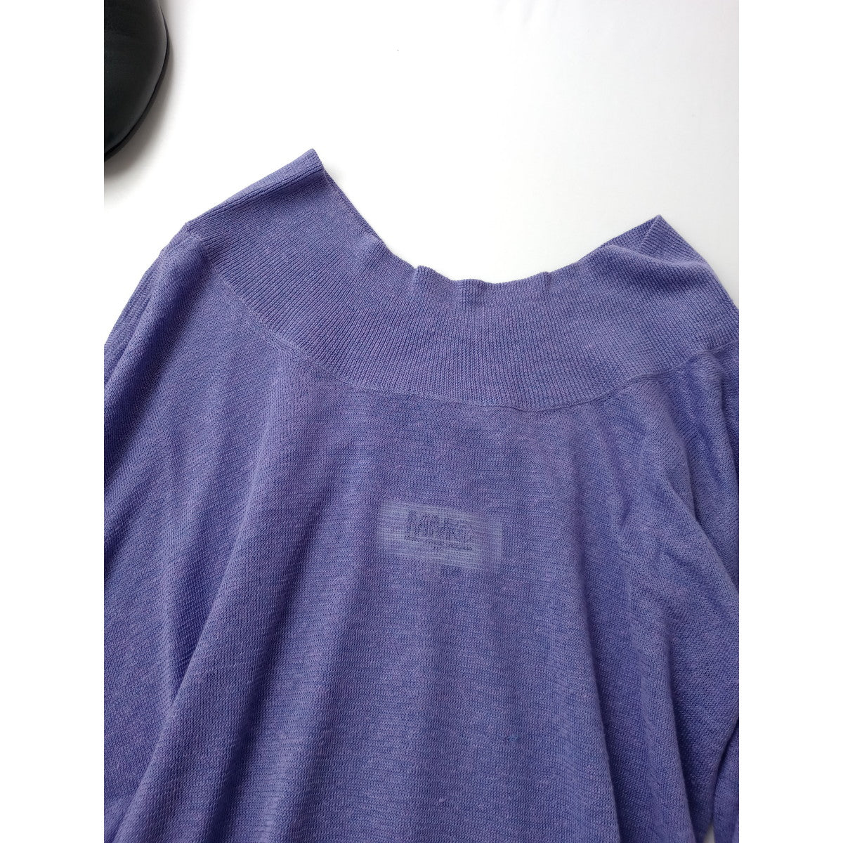 MM6 Maison Margiela マルタンマルジェラ アシンメトリー  リネン シルク ニット トップス パープル S 【中古】