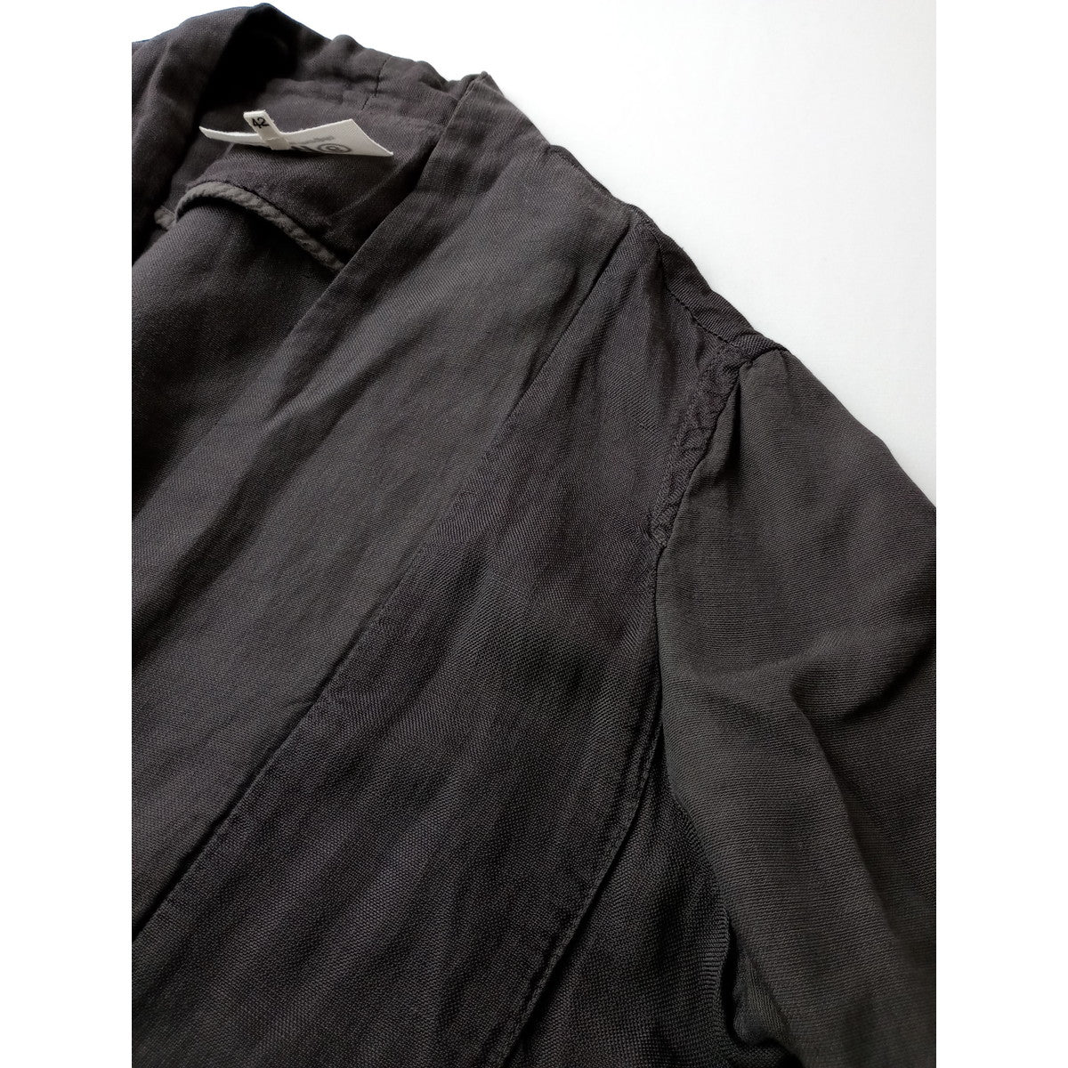 MM6 Maison Margiela マルタンマルジェラ コットン リネン 混 ノーカラー ジャケット カーディガン 羽織  ダークブラウン 42 【中古】
