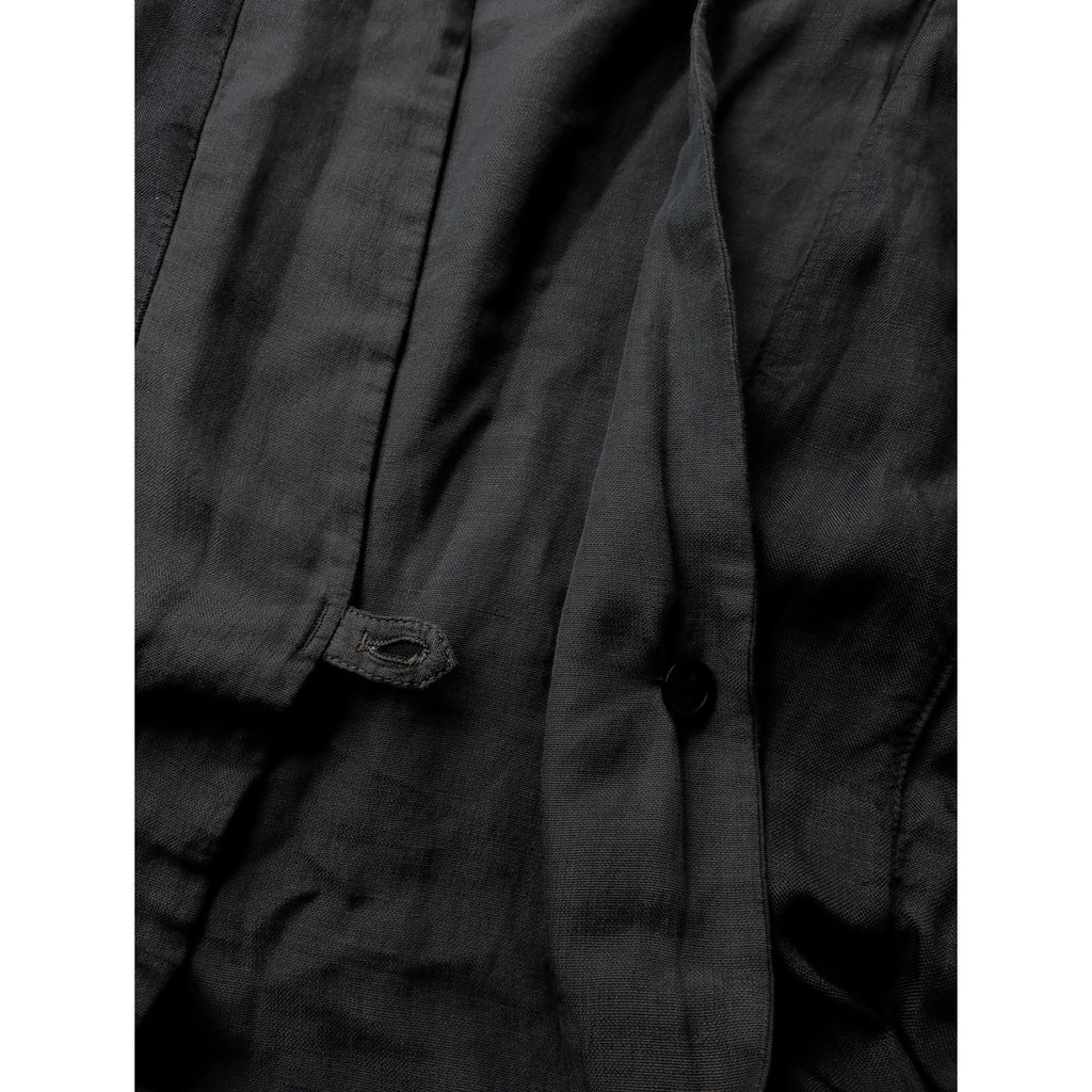 MM6 Maison Margiela マルタンマルジェラ コットン リネン 混 ノーカラー ジャケット カーディガン 羽織  ダークブラウン 42 【中古】