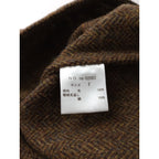 atelier naruse アトリエナルセ ミモザ刺繍 ウールスモックブラウス ヘリンボーン ツイード ブラウン 【中古】