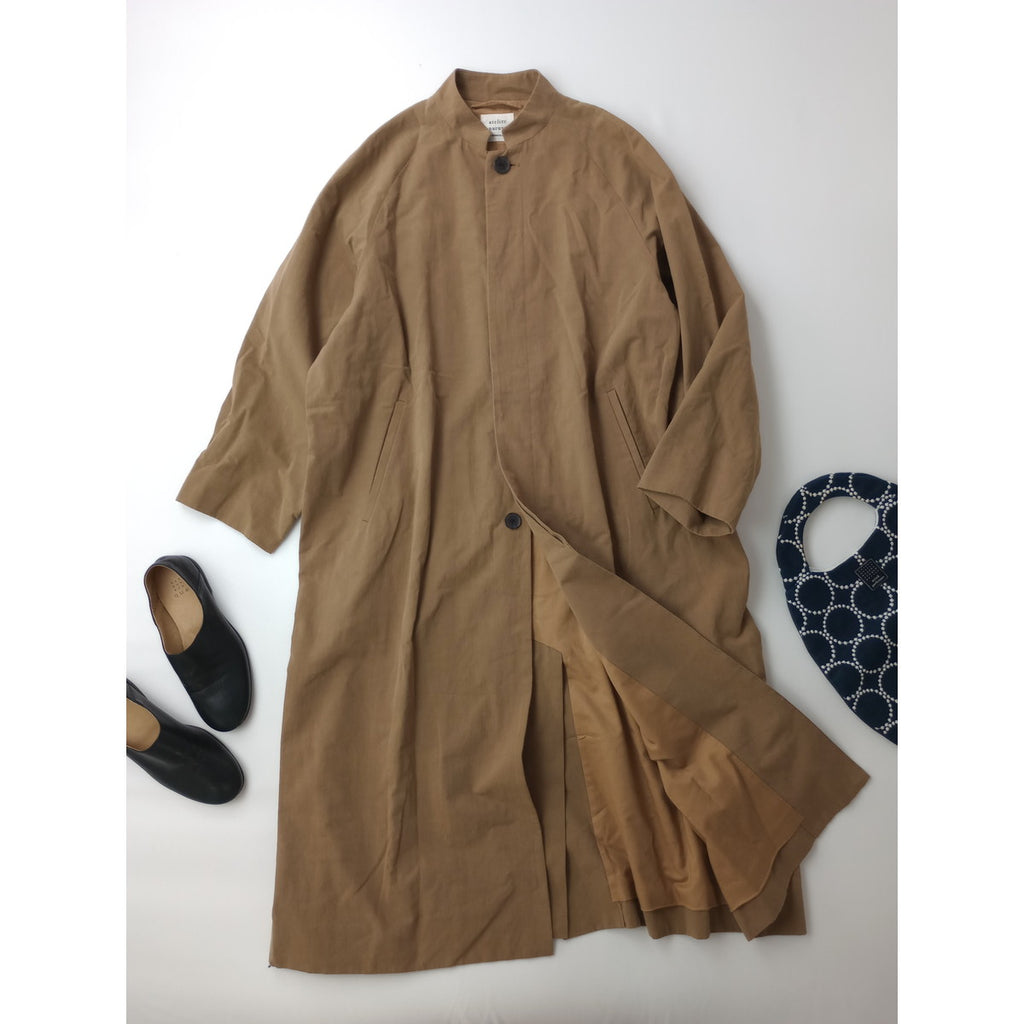 atelier naruse アトリエナルセ コットンヘンプスタンドカラーコート ベージュ 【中古】