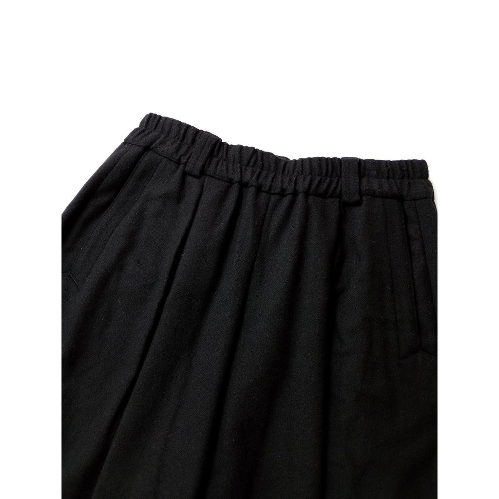 atelier naruse アトリエナルセ ウール 毛 混 ワイドパンツ  黒 ブラック (6M＋0858) 【中古】