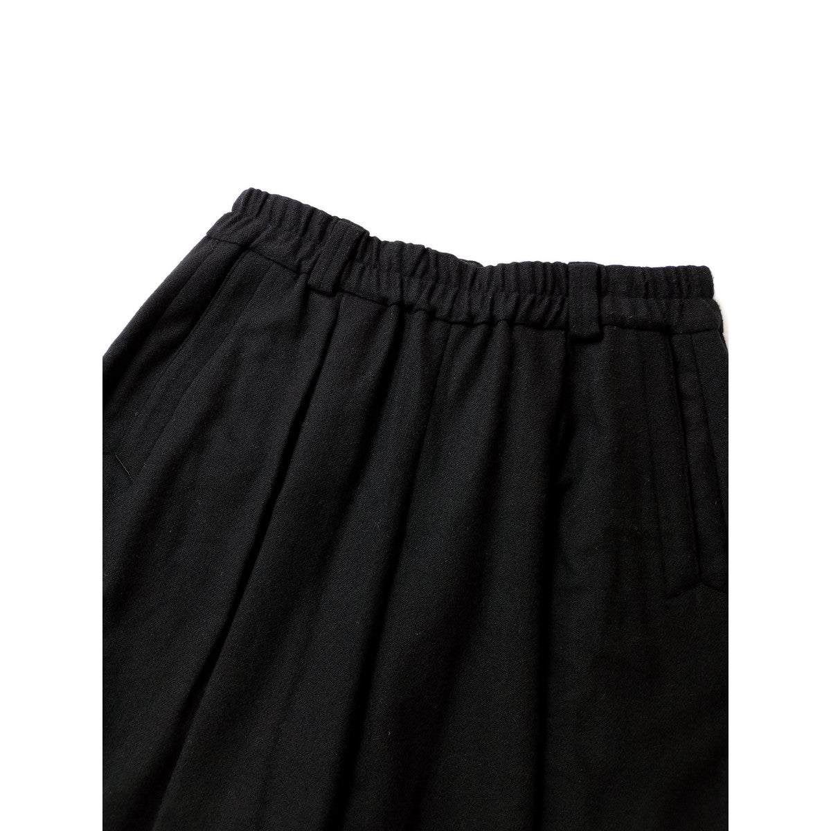 atelier naruse アトリエナルセ ウール 毛 混 ワイドパンツ  黒 ブラック (6M＋0858) 【中古】