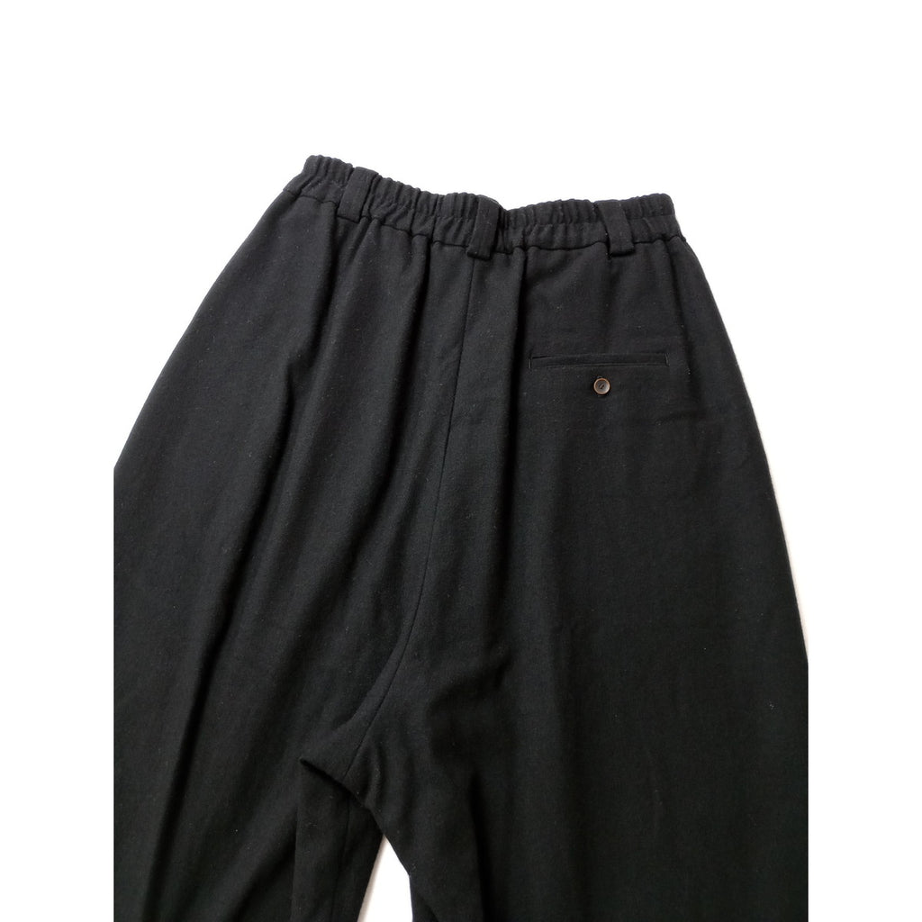 atelier naruse アトリエナルセ ウール 毛 混 ワイドパンツ  黒 ブラック (6M＋0858) 【中古】