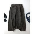 evam eva エヴァムエヴァ sarrouel pants リネン 麻 100％ サルエル パンツ ダークブラウン 【中古】
