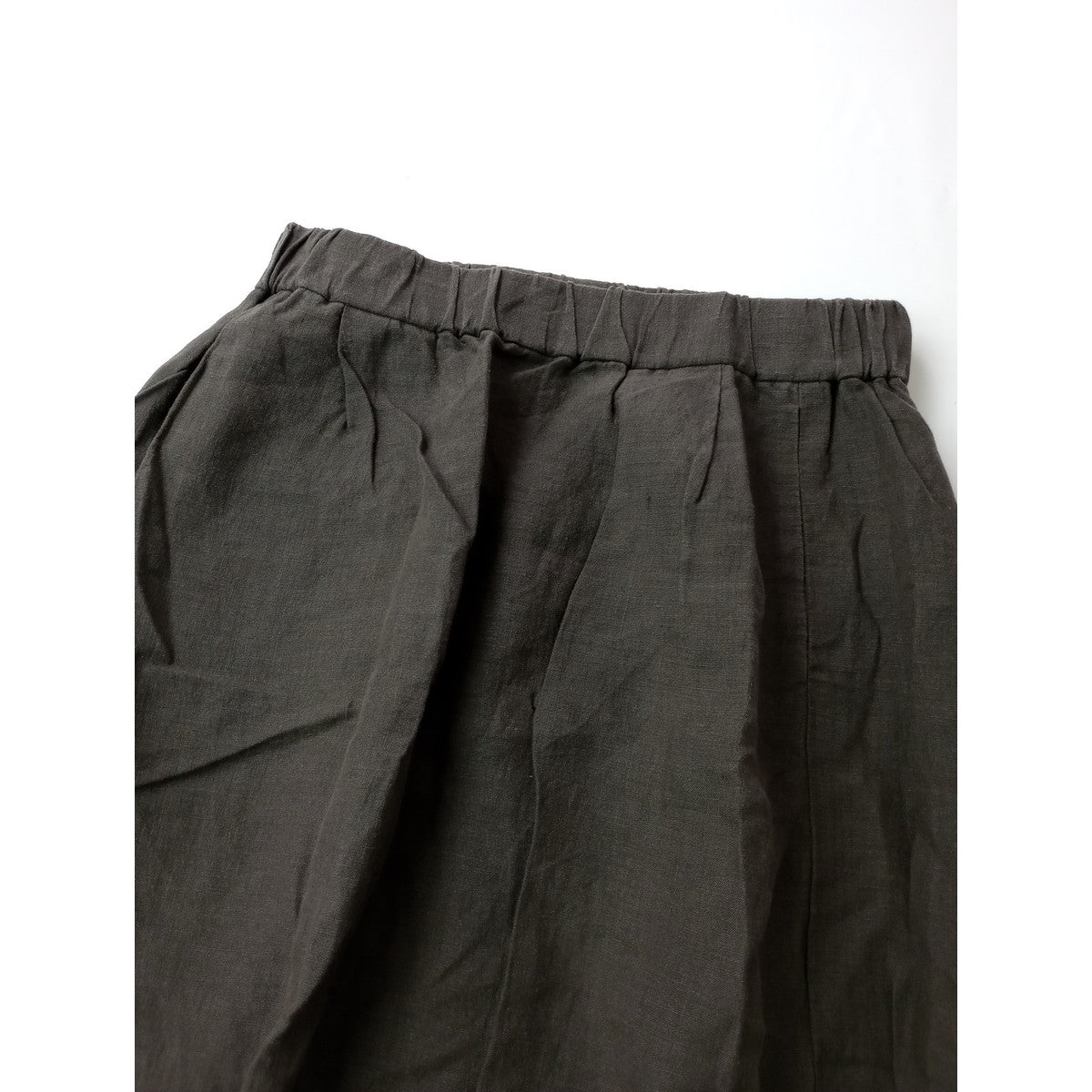 evam eva エヴァムエヴァ sarrouel pants リネン 麻 100％ サルエル パンツ ダークブラウン 【中古】