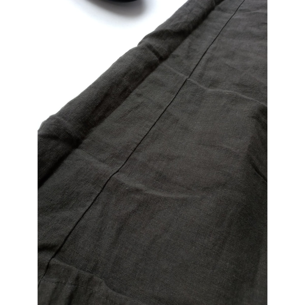 evam eva エヴァムエヴァ sarrouel pants リネン 麻 100％ サルエル パンツ ダークブラウン 【中古】