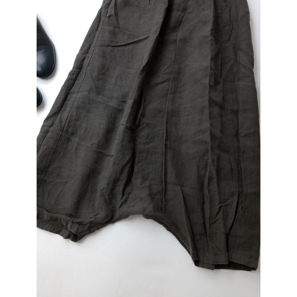 evam eva エヴァムエヴァ sarrouel pants リネン 麻 100％ サルエル パンツ ダークブラウン 【中古】