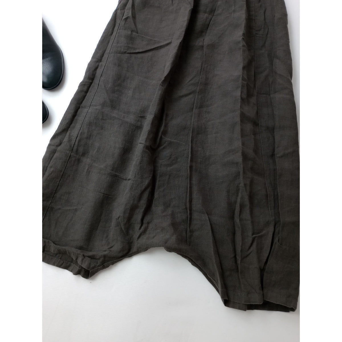 evam eva エヴァムエヴァ sarrouel pants リネン 麻 100％ サルエル パンツ ダークブラウン 【中古】